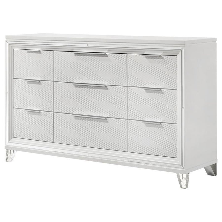 Marmore - 9 - Drawer Dresser Cabinet - White Dressers modern furniture Contempo Furniture