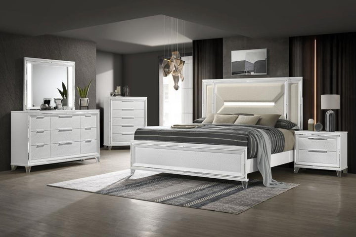 Marmore - LED Dresser Mirror - White Mirror modern furniture Contempo Furniture