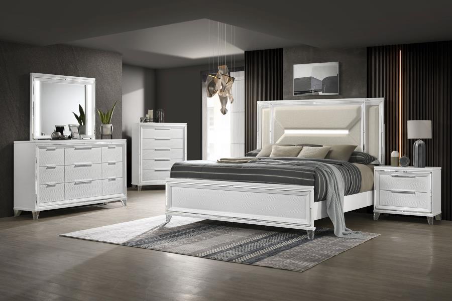Marmore - LED Dresser Mirror - White Mirror modern furniture Contempo Furniture