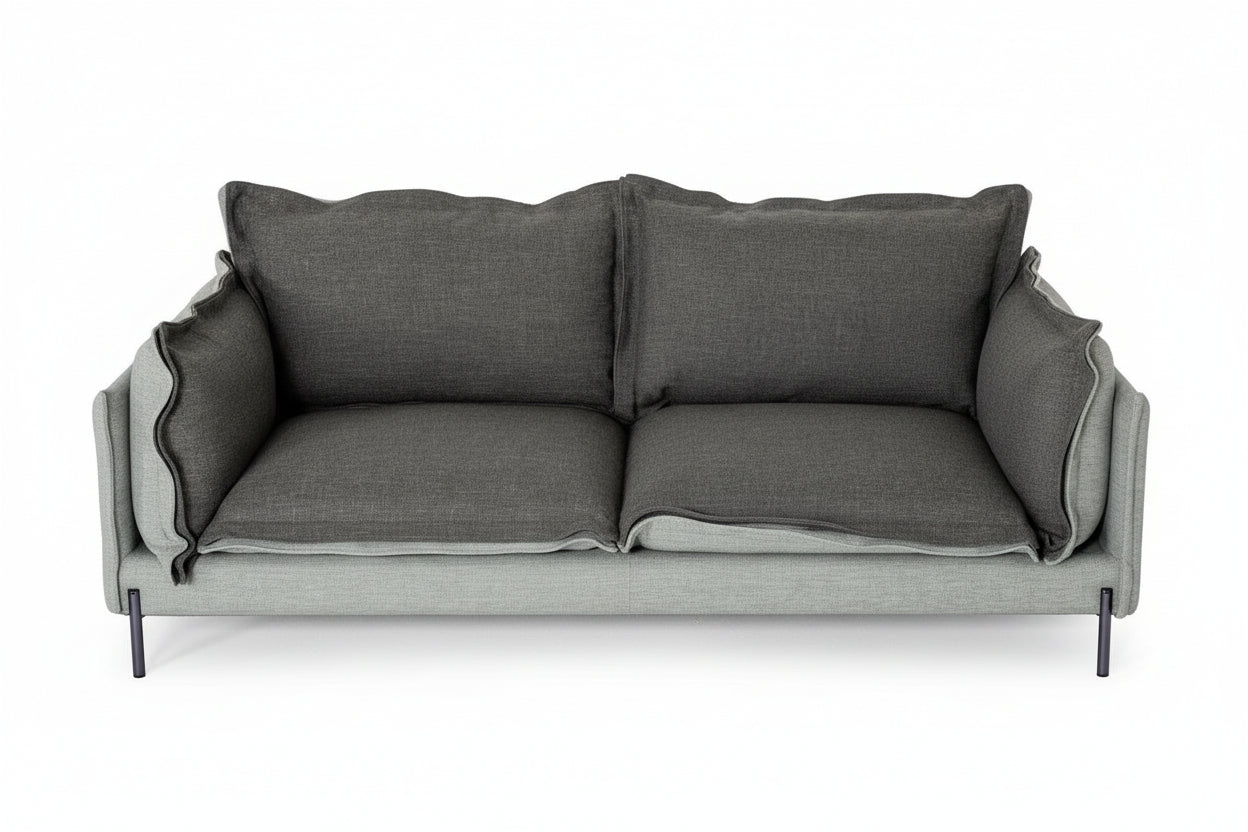 Mars - Modern Grey  and  Dark Grey Fabric Sofa