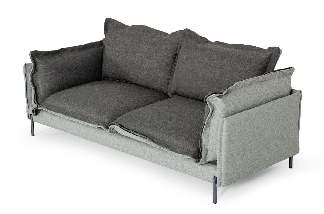 Mars  Modern Grey & Dark Grey Fabric Sofa