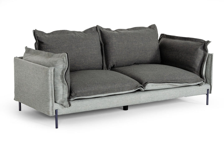 Mars  Modern Grey & Dark Grey Fabric Sofa