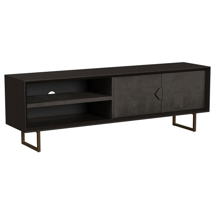 Marsden - 2 Door Mango Wood TV Stand - Charcoal Black TV Stand modern furniture Contempo Furniture