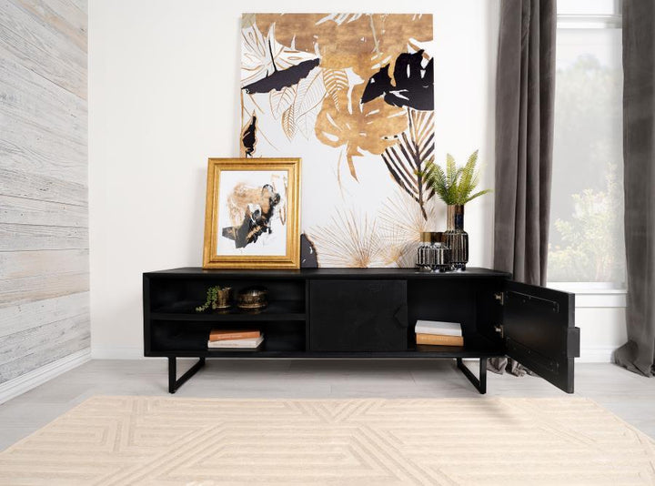 Marsden - 2 Door Mango Wood TV Stand - Charcoal Black TV Stand modern furniture Contempo Furniture