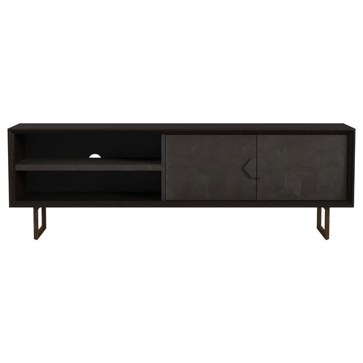 Marsden - 2 Door Mango Wood TV Stand - Charcoal Black TV Stand modern furniture Contempo Furniture