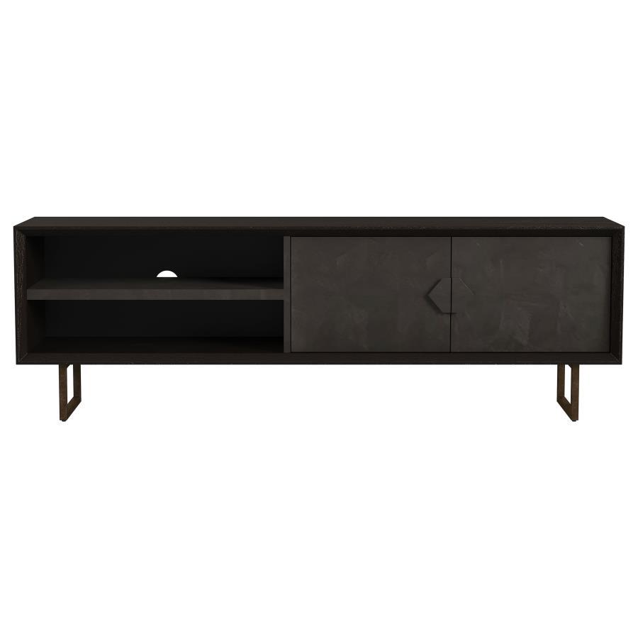 Marsden - 2 Door Mango Wood TV Stand - Charcoal Black TV Stand modern furniture Contempo Furniture