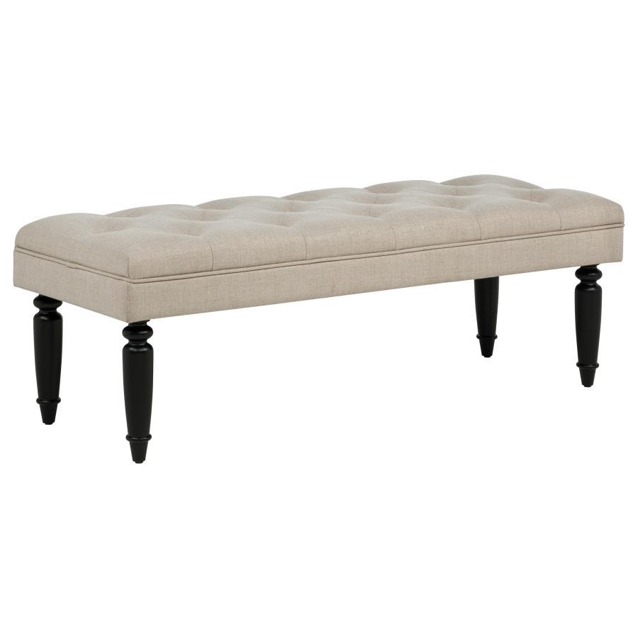 Marsha - 52" Upholstered Entryway Accent Bench - Latte Upholstered Bench modern furniture Contempo Furniture