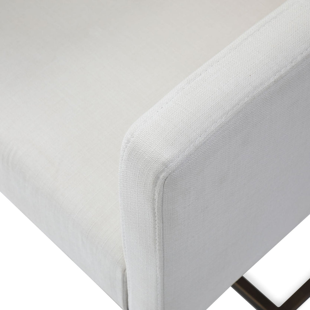 Marty - Modern Off-White & Copper Antique Brass Dining Chair