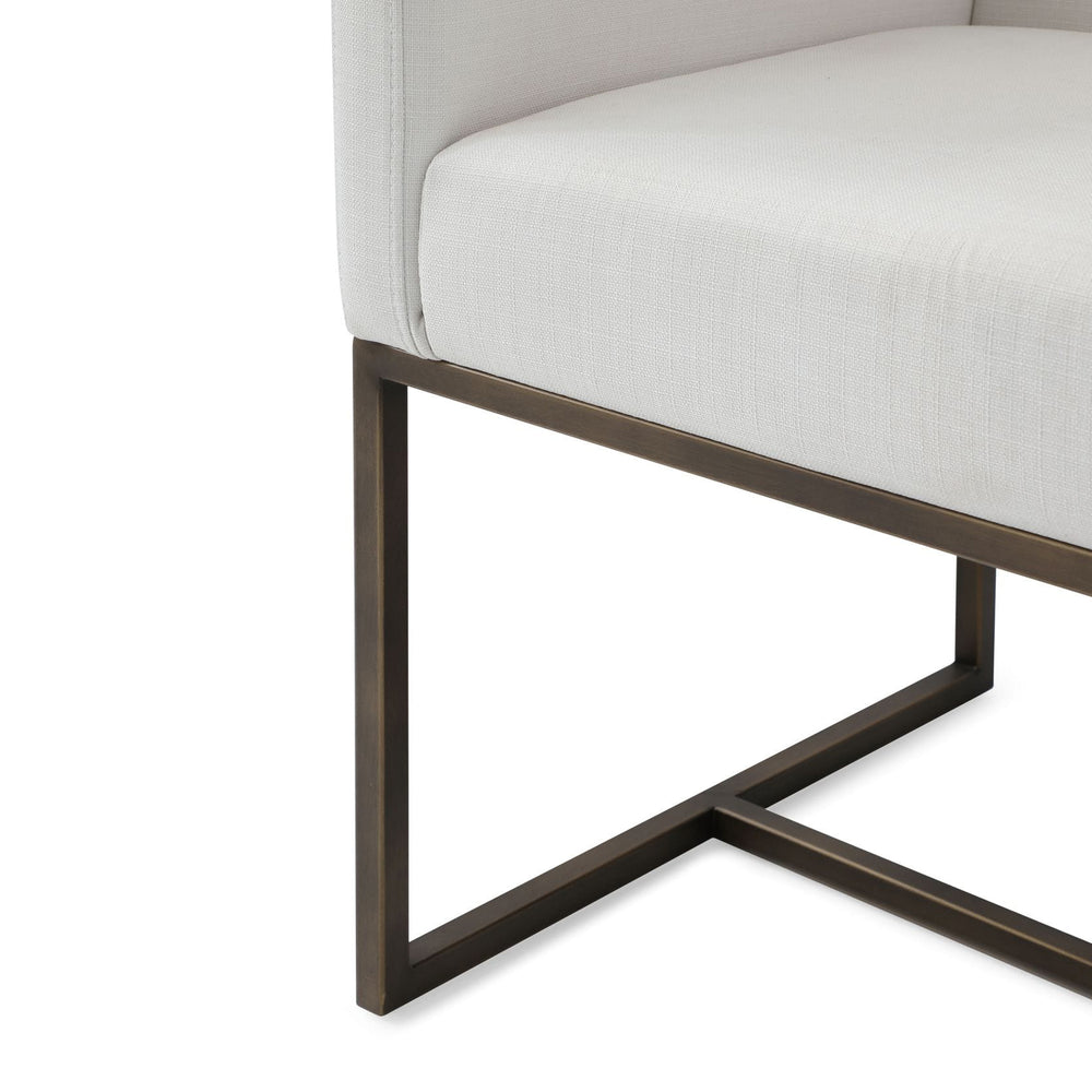 Marty - Modern Off-White & Copper Antique Brass Dining Chair - View 10
