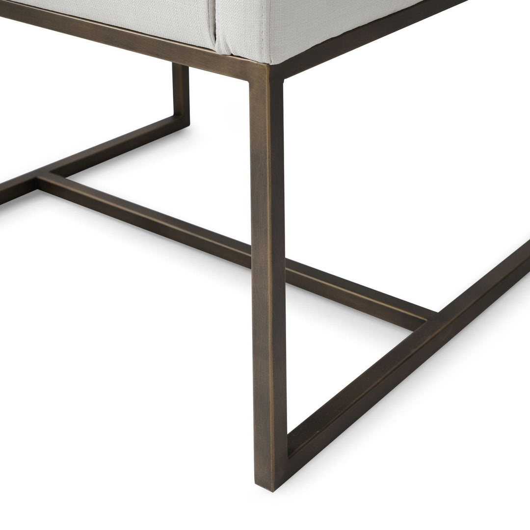 Marty - Modern Off-White & Copper Antique Brass Dining Chair