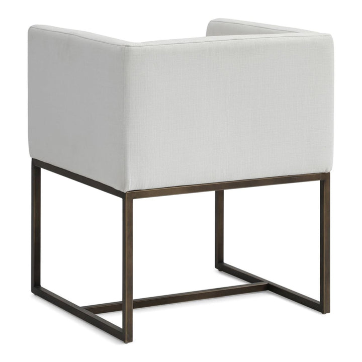 Marty - Modern Off-White &amp; Copper Antique Brass Dining Chair