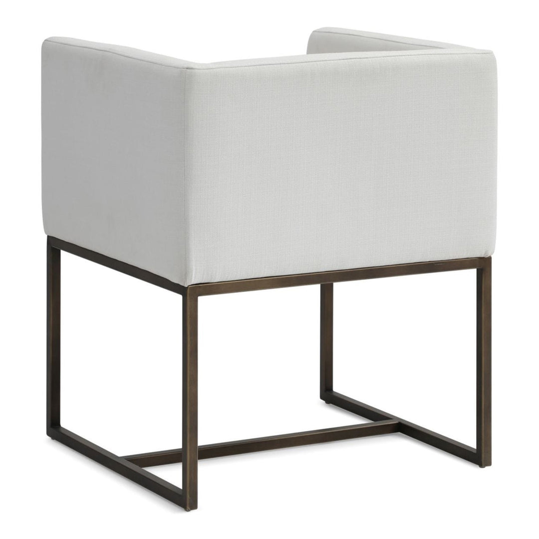 Marty - Modern Off-White & Copper Antique Brass Dining Chair
