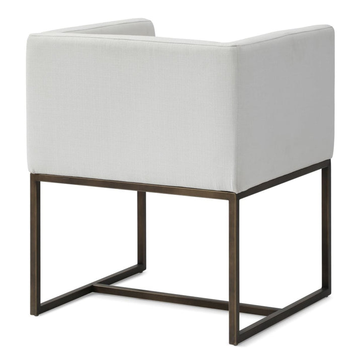 Marty - Modern Off-White &amp; Copper Antique Brass Dining Chair