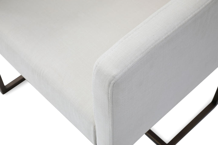 Marty - Modern Off-White  and  Copper Antique Brass Dining Chair