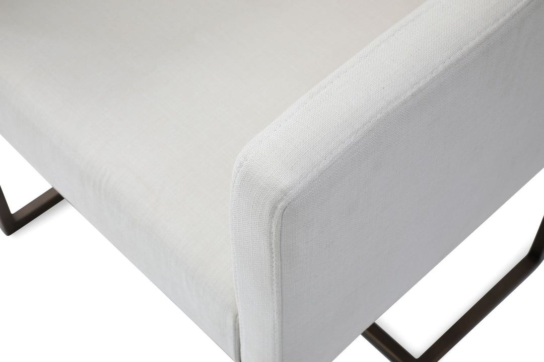Marty - Modern Off-White & Copper Antique Brass Dining Chair