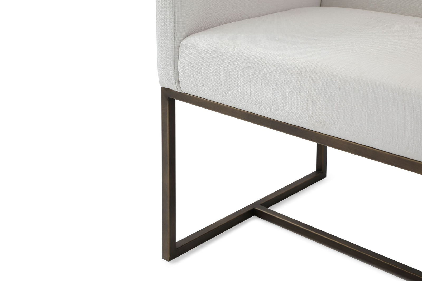 Marty - Modern Off-White  and  Copper Antique Brass Dining Chair