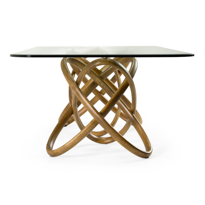 Mason Modern Glass & Walnut Dining Table