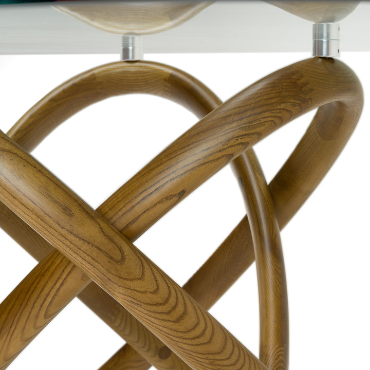 Mason Modern Glass & Walnut Dining Table