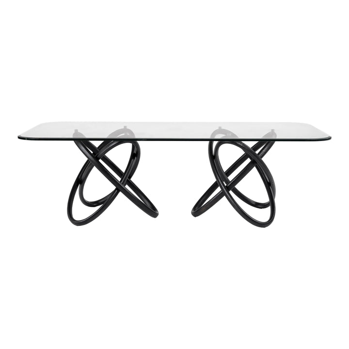 Mason Modern Glass &amp; Black Ash Dining Table