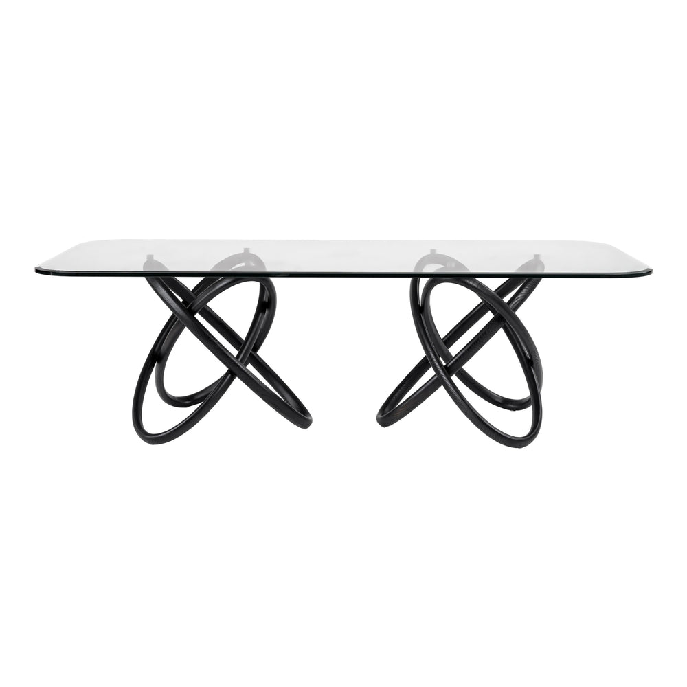 Mason Modern Glass & Black Ash Dining Table