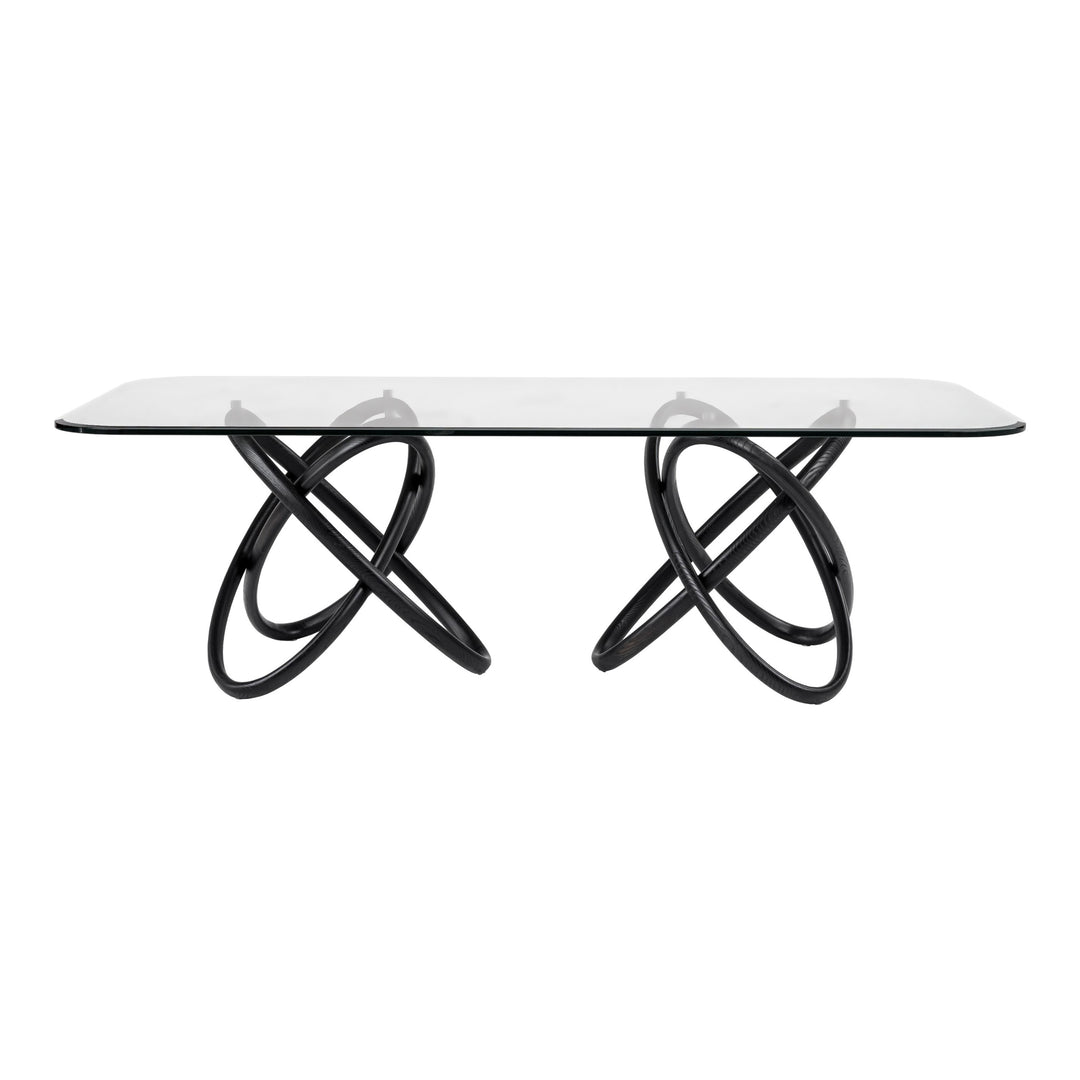 Mason Modern Glass & Black Ash Dining Table