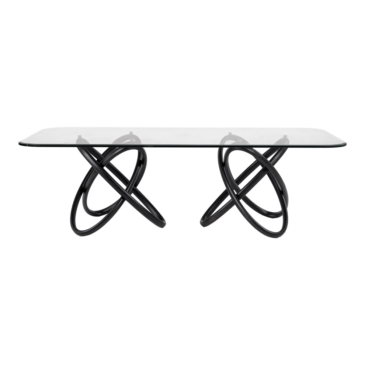 Mason Modern Glass & Black Ash Dining Table
