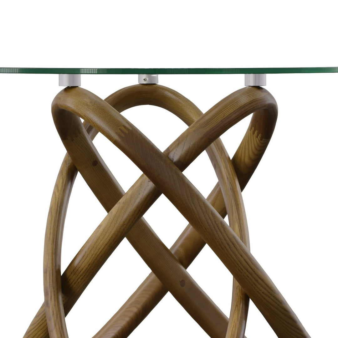 Mason - Modern Glass + Walnut Side Table