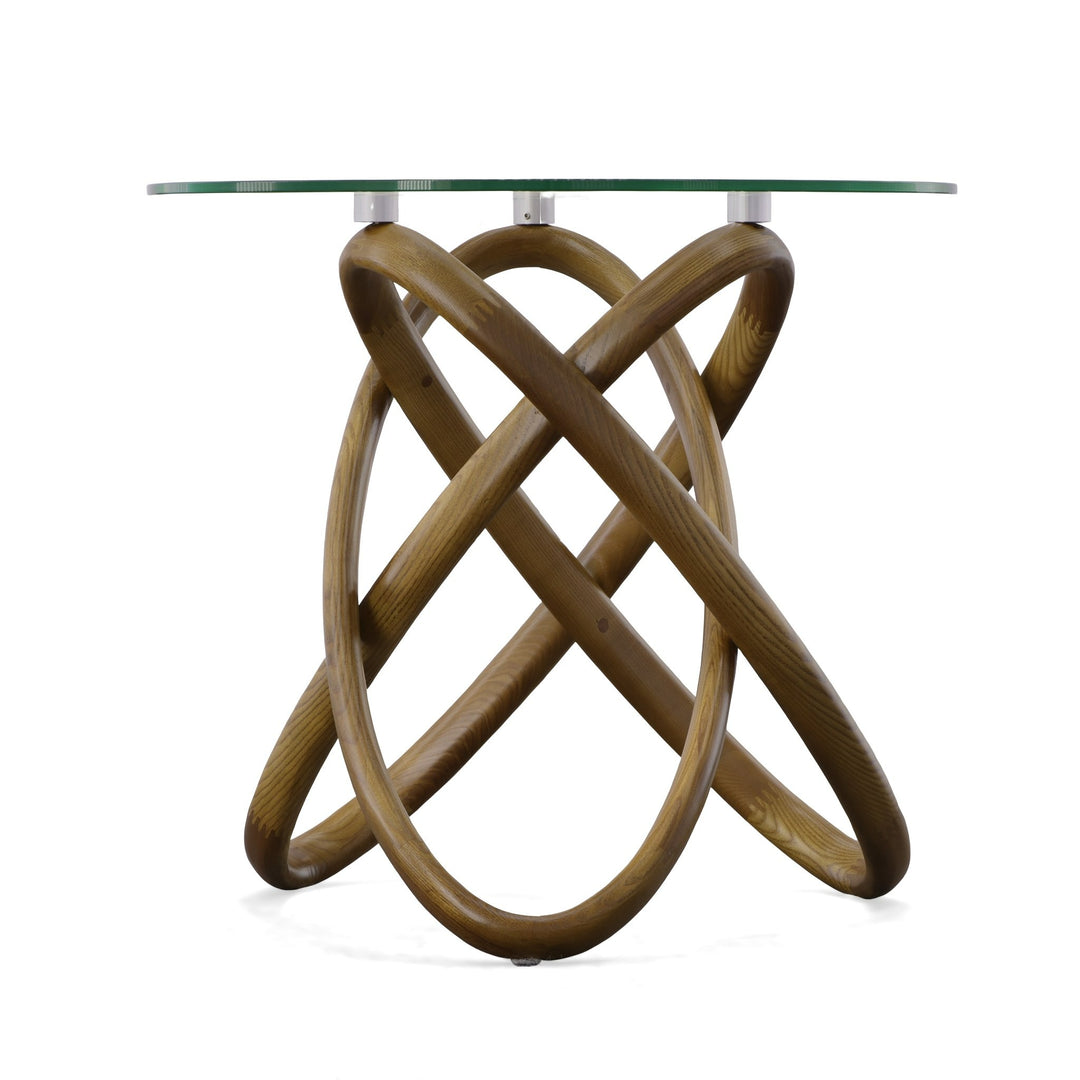 Mason - Modern Glass  Walnut Side Table