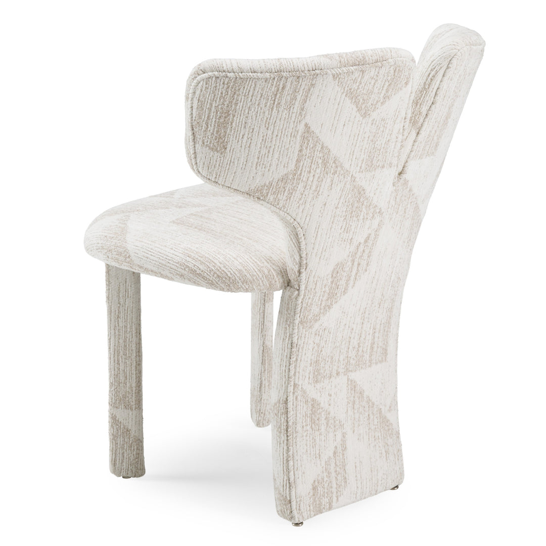 Masuda - Modern Beige Pattern Fabric Dining Chair (Set of 2)