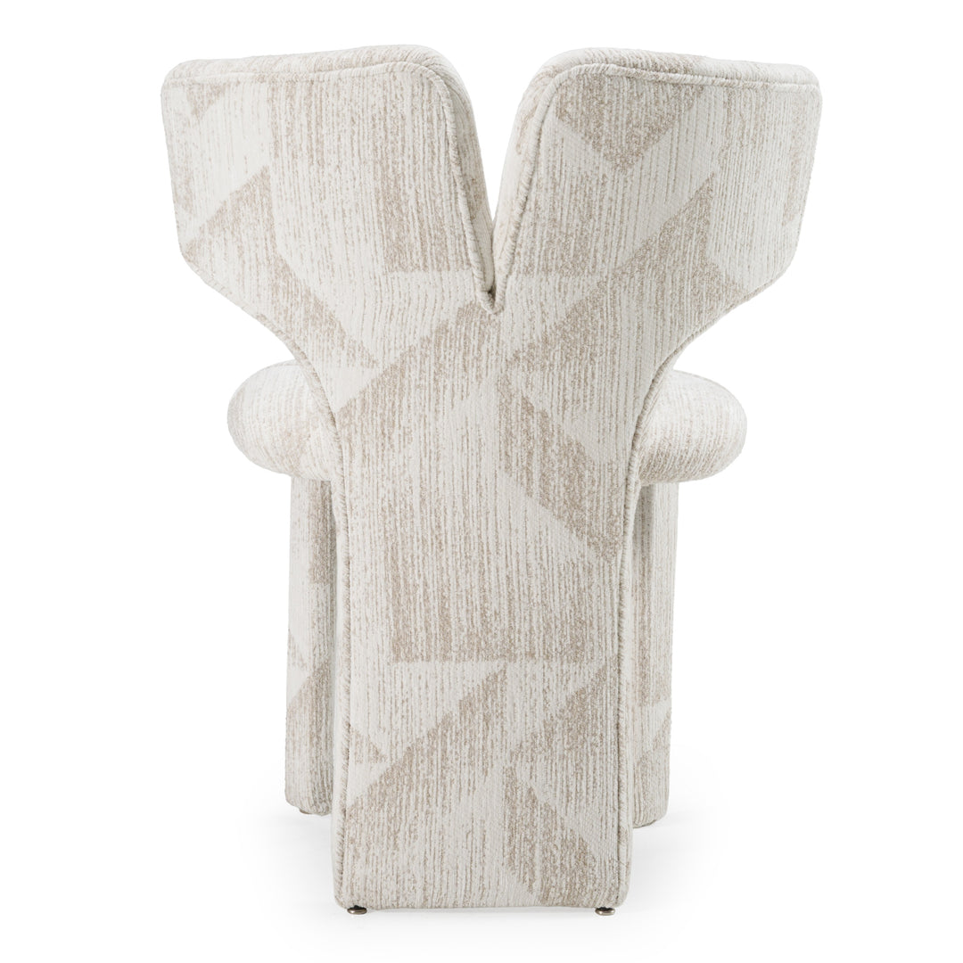 Masuda - Modern Beige Pattern Fabric Dining Chair (Set of 2)