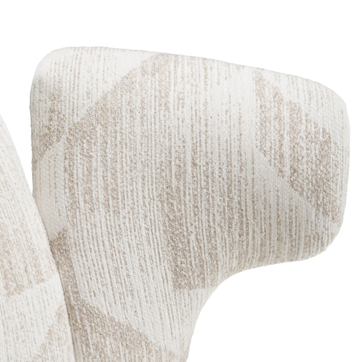 Masuda - Modern Beige Pattern Fabric Dining Chair (Set of 2)