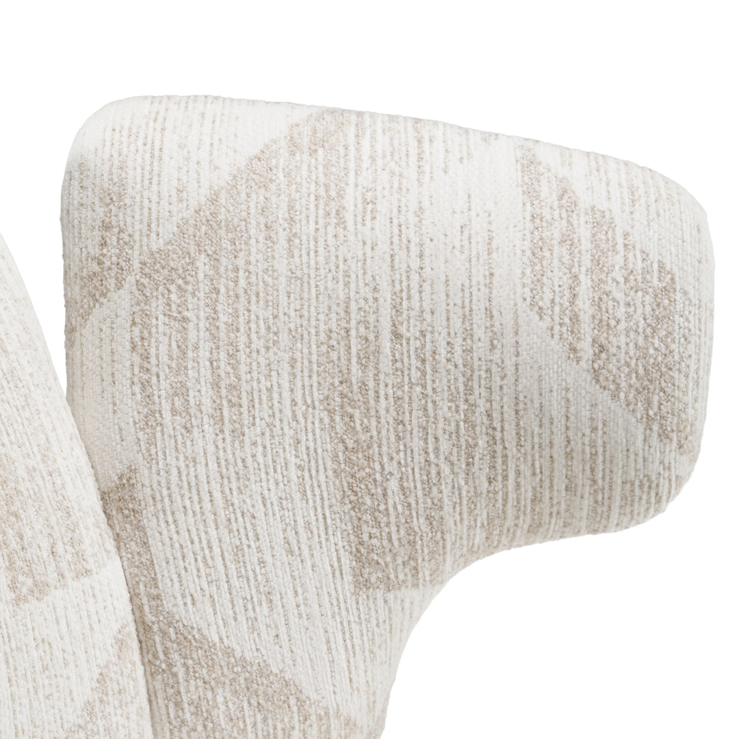 Masuda - Modern Beige Pattern Fabric Dining Chair (Set of 2)