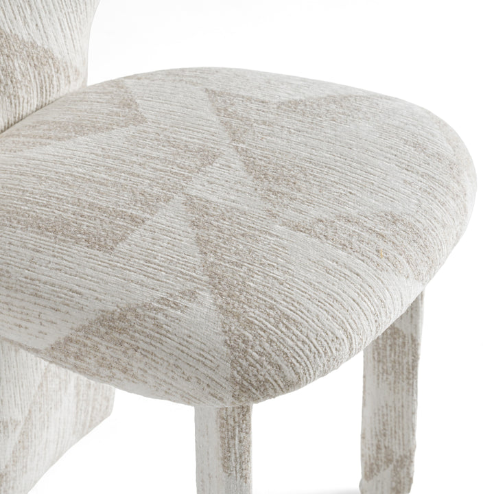 Masuda - Modern Beige Pattern Fabric Dining Chair (Set of 2)