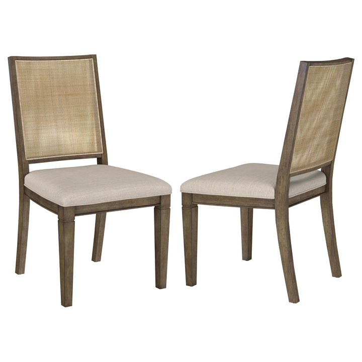 Matisse - Woven Rattan Back Dining Side Chair Brown (Set of 2) - Dark Brown Chair Set modern furniture Contempo Furniture