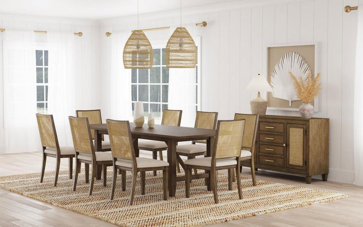 Matisse - Woven Rattan Back Dining Side Chair Brown (Set of 2) - Dark Brown Chair Set modern furniture Contempo Furniture