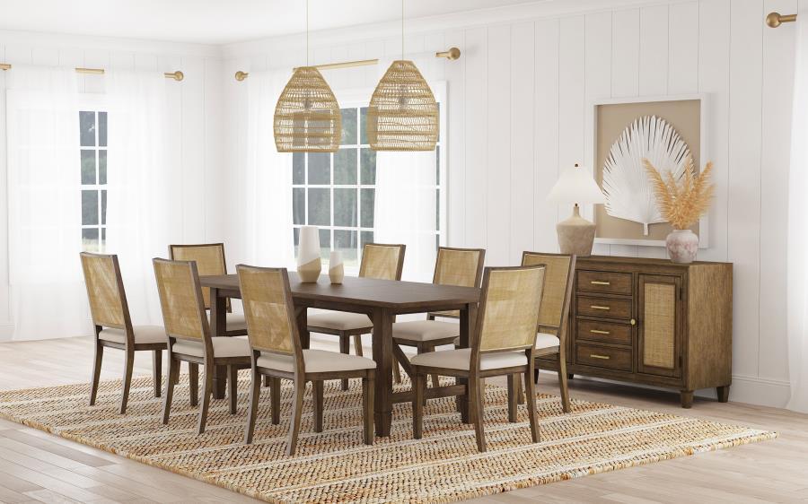 Matisse - Woven Rattan Back Dining Side Chair Brown (Set of 2) - Dark Brown Chair Set modern furniture Contempo Furniture
