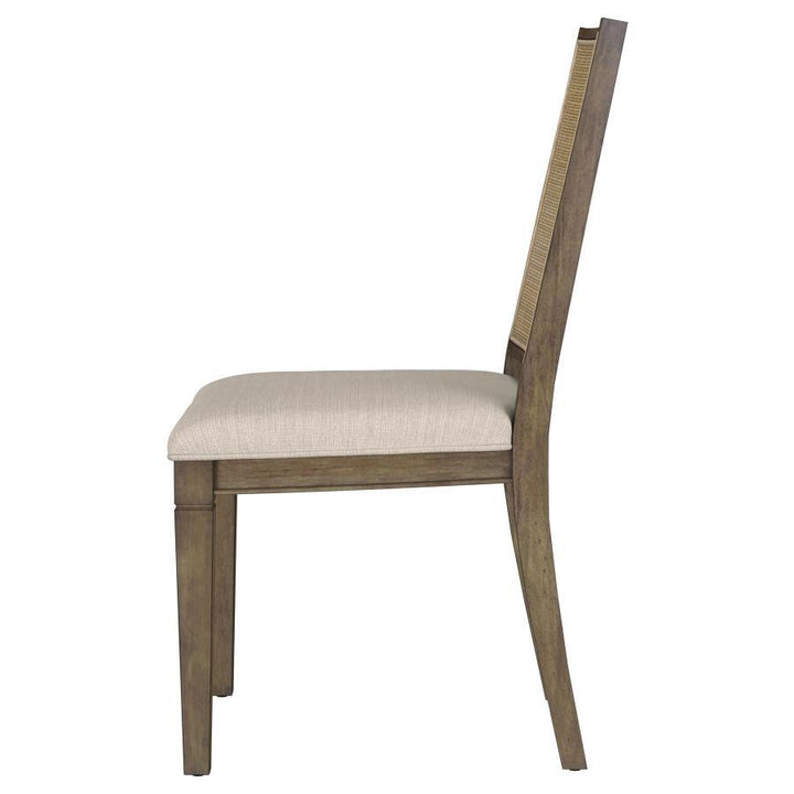 Matisse - Woven Rattan Back Dining Side Chair Brown (Set of 2) - Dark Brown Chair Set modern furniture Contempo Furniture