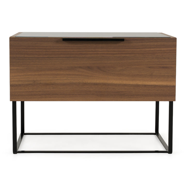Matteo - Italian Modern Walnut &amp; Fabric Bed
