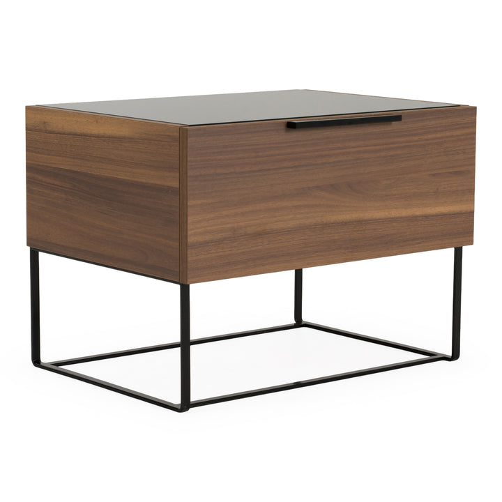 Matteo Italian Modern Walnut &amp; Fabric 4-Piece Bedroom Set