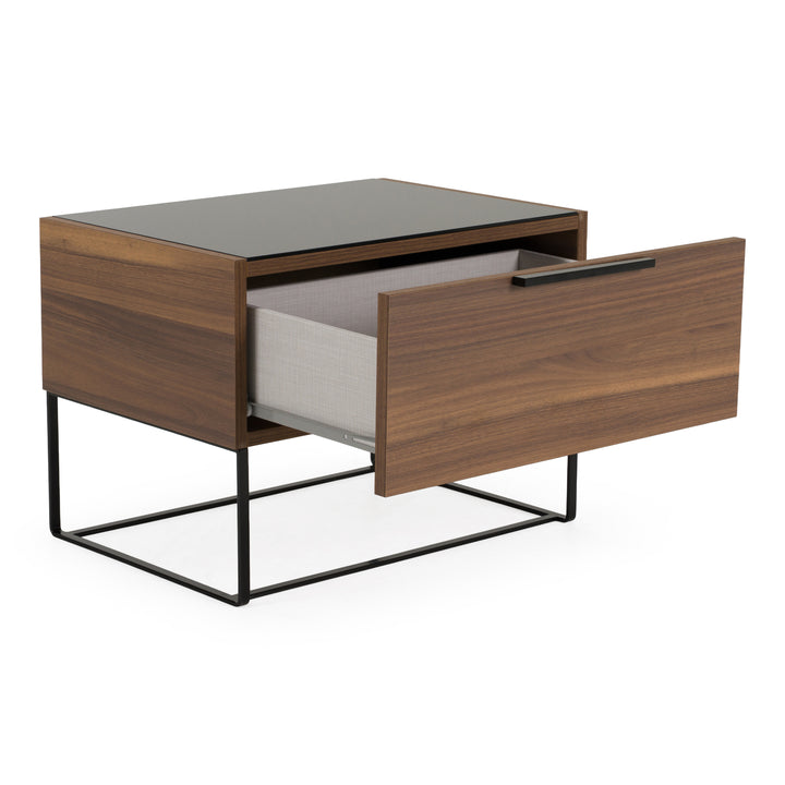 Matteo Italian Modern Walnut &amp; Fabric 4-Piece Bedroom Set