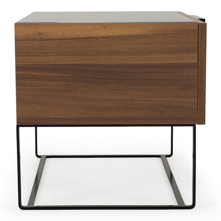 Matteo Italian Modern Walnut &amp; Fabric 4-Piece Bedroom Set