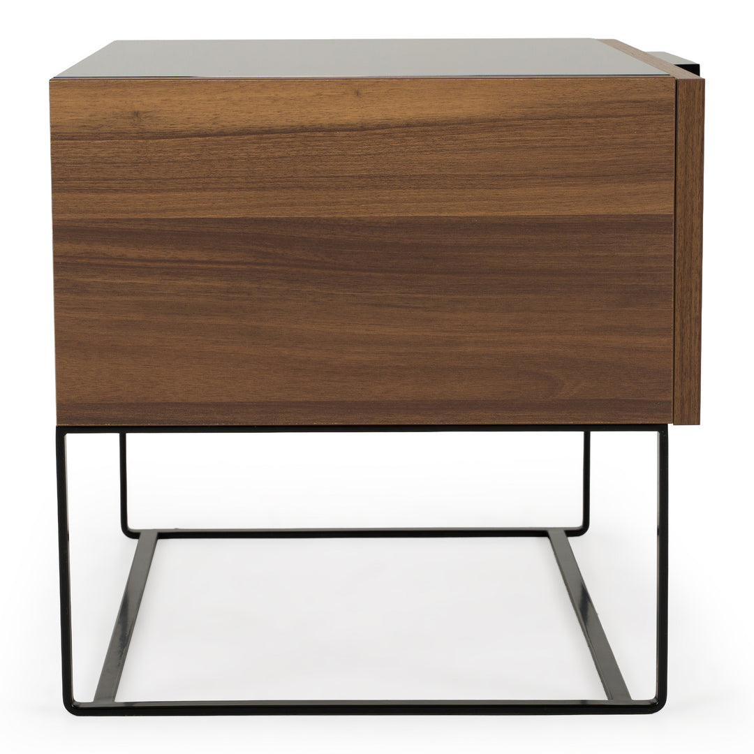 Matteo Italian Modern Walnut & Fabric 4-Piece Bedroom Set