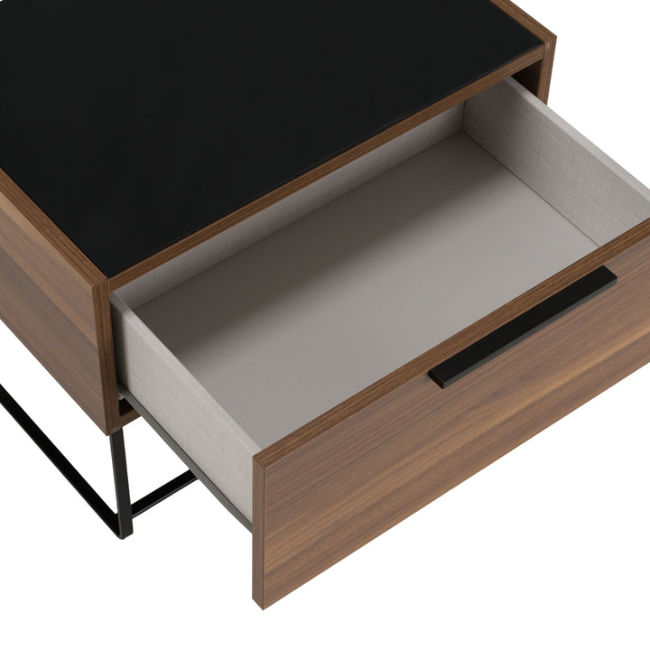 Matteo Italian Modern Walnut &amp; Fabric 4-Piece Bedroom Set