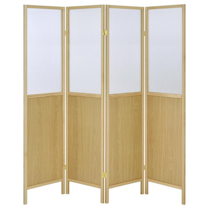 Mattison - 4 - Panel Room Divider Folding Shoji Screen - Natural Room Divider modern furniture Contempo Furniture