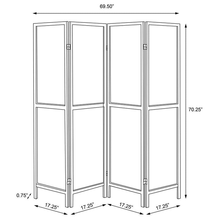 Mattison - 4 - Panel Room Divider Folding Shoji Screen - Natural Room Divider modern furniture Contempo Furniture