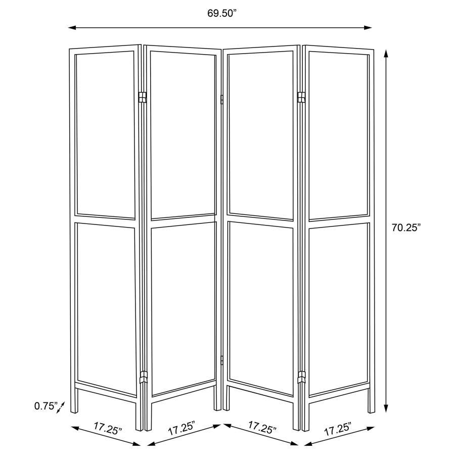 Mattison - 4 - Panel Room Divider Folding Shoji Screen - Natural Room Divider modern furniture Contempo Furniture