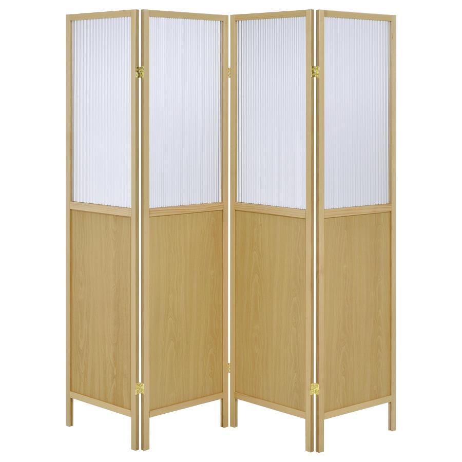 Mattison - 4 - Panel Room Divider Folding Shoji Screen - Natural Room Divider modern furniture Contempo Furniture