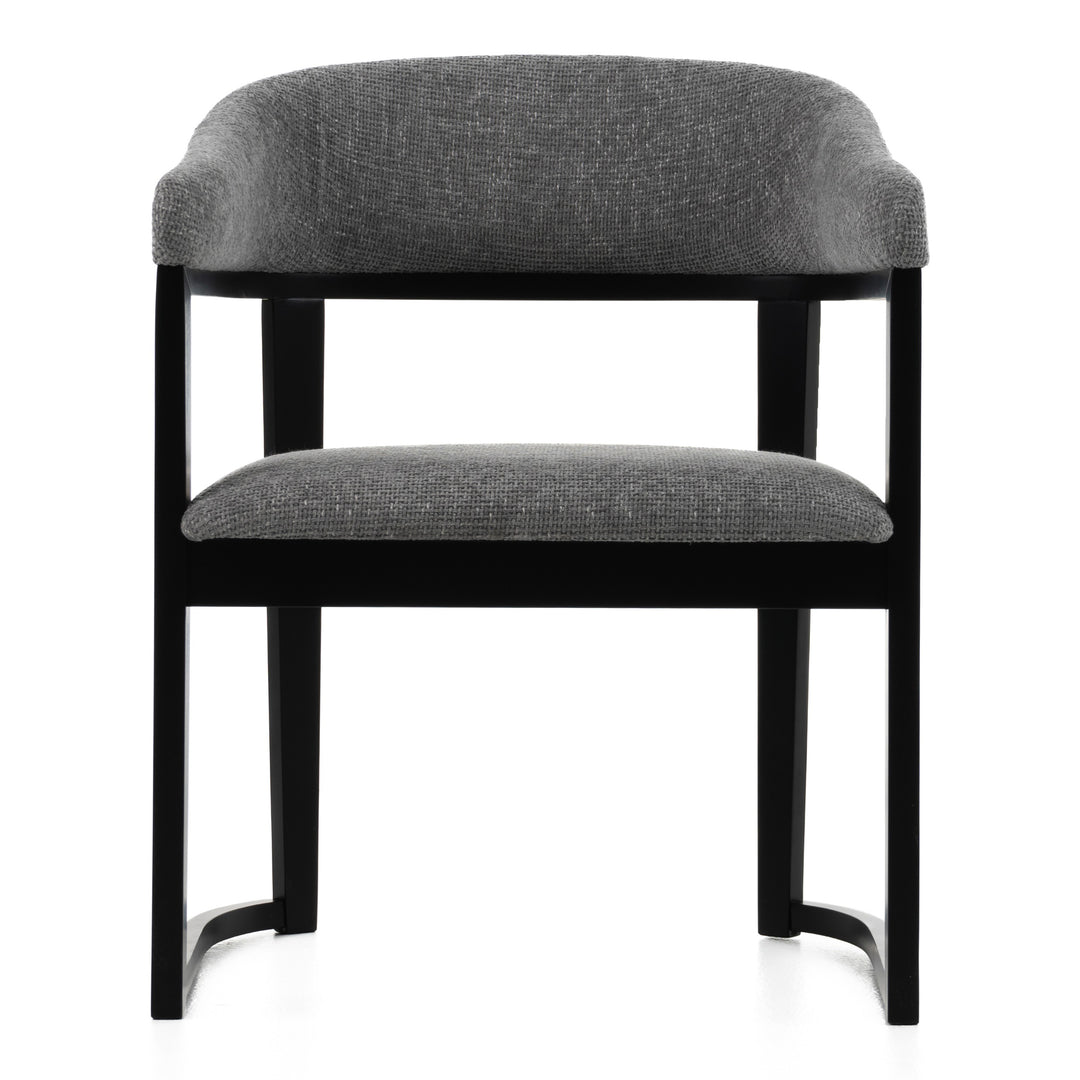 Maury - Modern Grey Fabric + Black Dining Chair