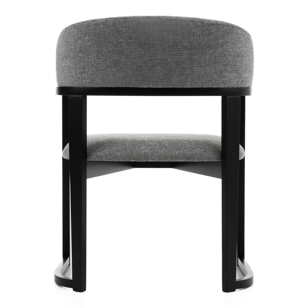 Maury - Modern Grey Fabric + Black Dining Chair
