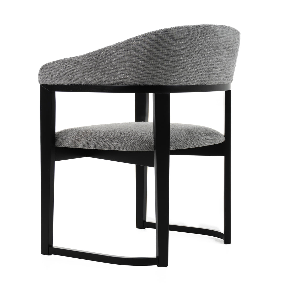 Maury  Modern Grey Fabric + Black Dining Chair